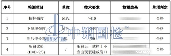 无缝钢管检测结果